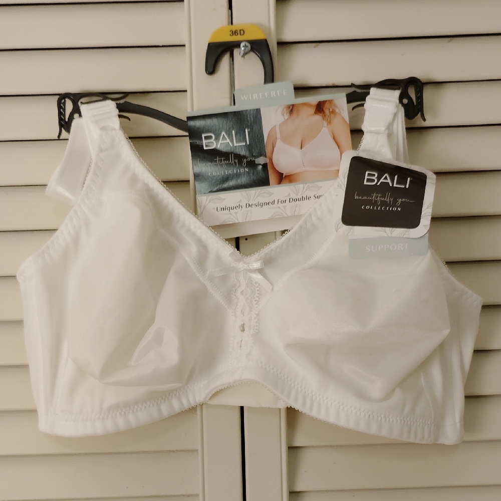 Bali Women's White Wirefree Support Bra - Picture 4 of 7
